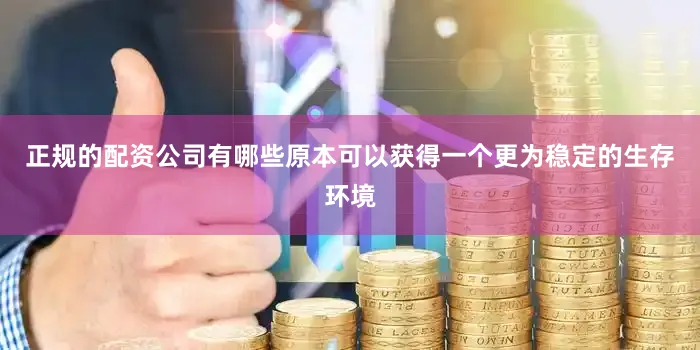 正规的配资公司有哪些原本可以获得一个更为稳定的生存环境